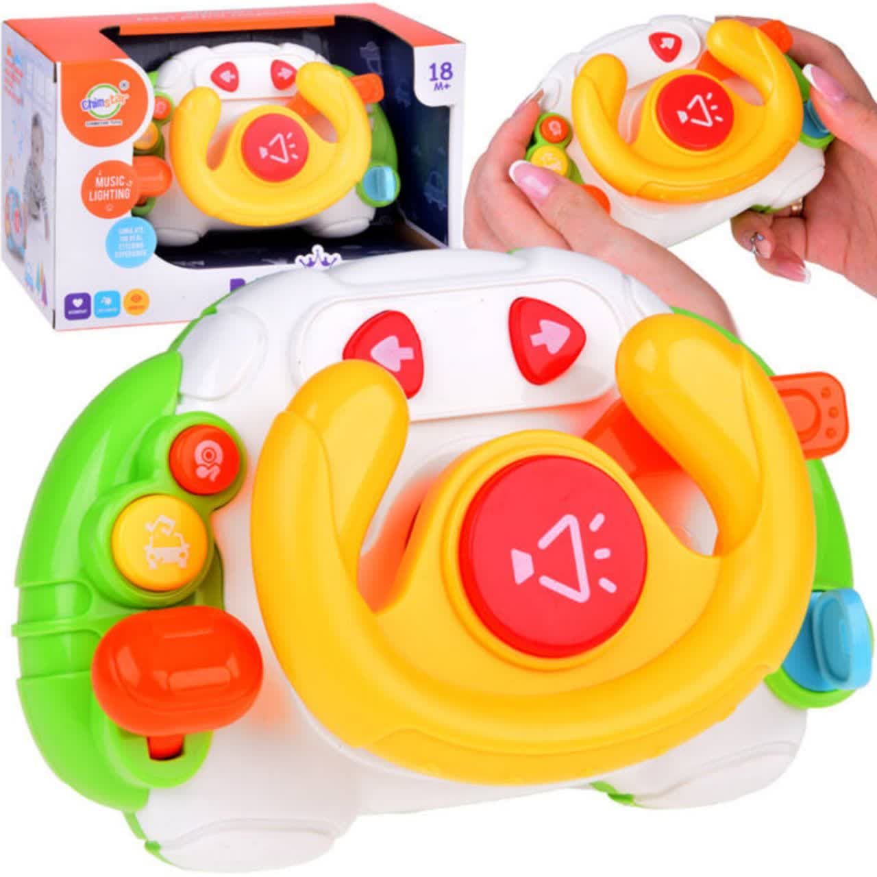 اسباب بازی ناب سل مدل فرمان موزیکال چراغدار بامزه کد BABY TOY STEERING WHEEL همراه با صدای استارت ماشین — تصویر ۹