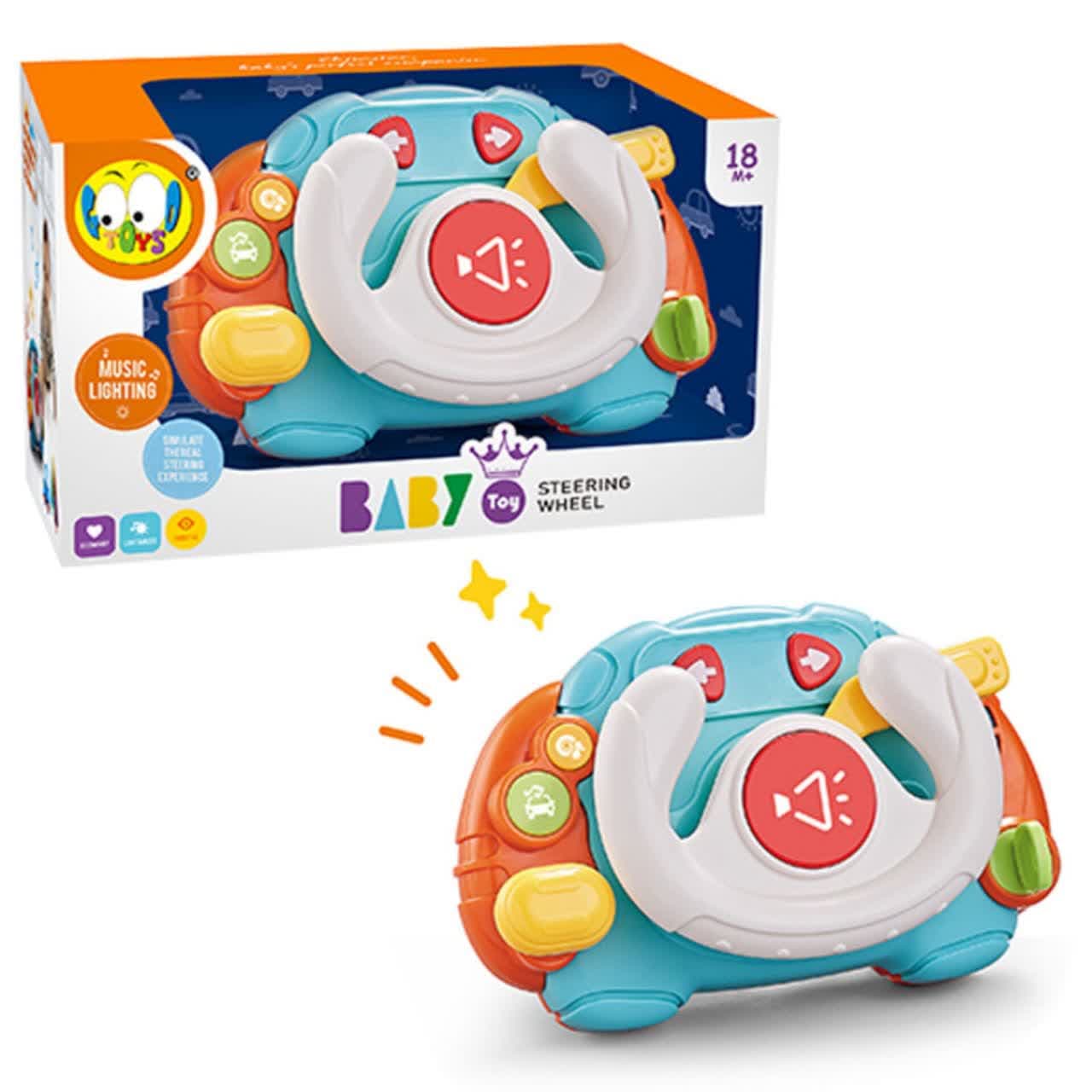 اسباب بازی ناب سل مدل فرمان موزیکال چراغدار بامزه کد BABY TOY STEERING WHEEL همراه با صدای استارت ماشین — تصویر ۴