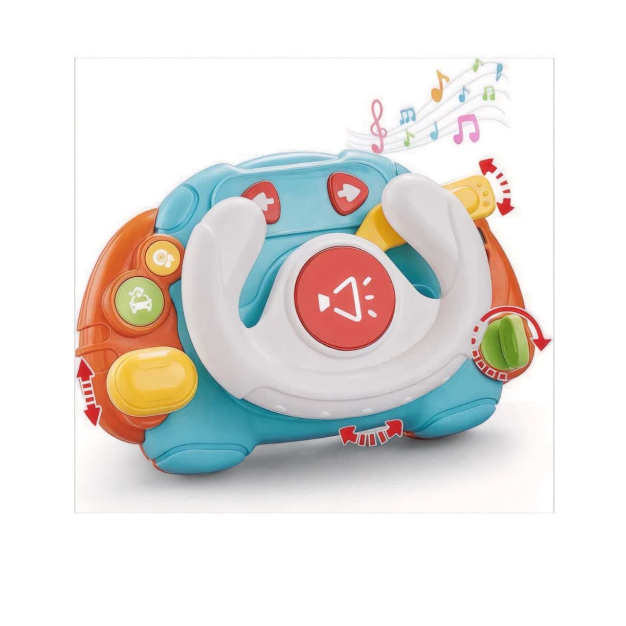 اسباب بازی ناب سل مدل فرمان موزیکال چراغدار بامزه کد BABY TOY STEERING WHEEL همراه با صدای استارت ماشین — تصویر ۶