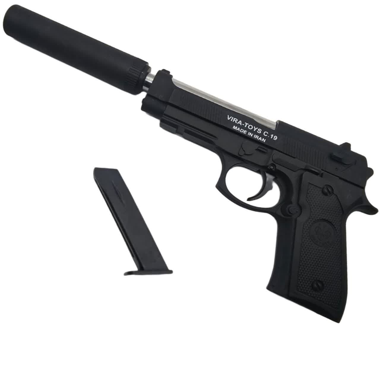 تفنگ بازی ناب سل مدل کلت خشاب خور C19 کد AIRSOFT GUN C19 مناسب برای نوجوانان