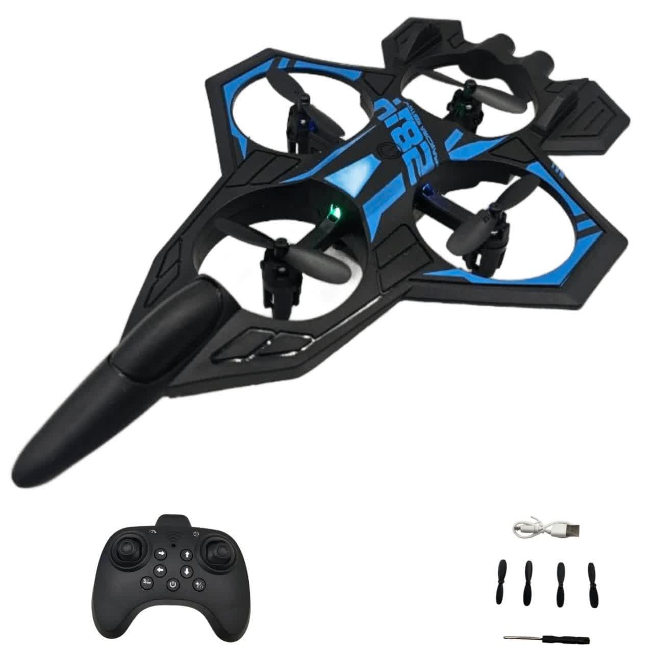هواپیما بازی ناب سل مدل جت جنگنده کنترلی عمود پرواز شارژی چراغدار کد Airplane Toy Jet Fighter Model, Vertical Flight, Rechargeable, Control, with Lights 2.4GHZ — تصویر ۶