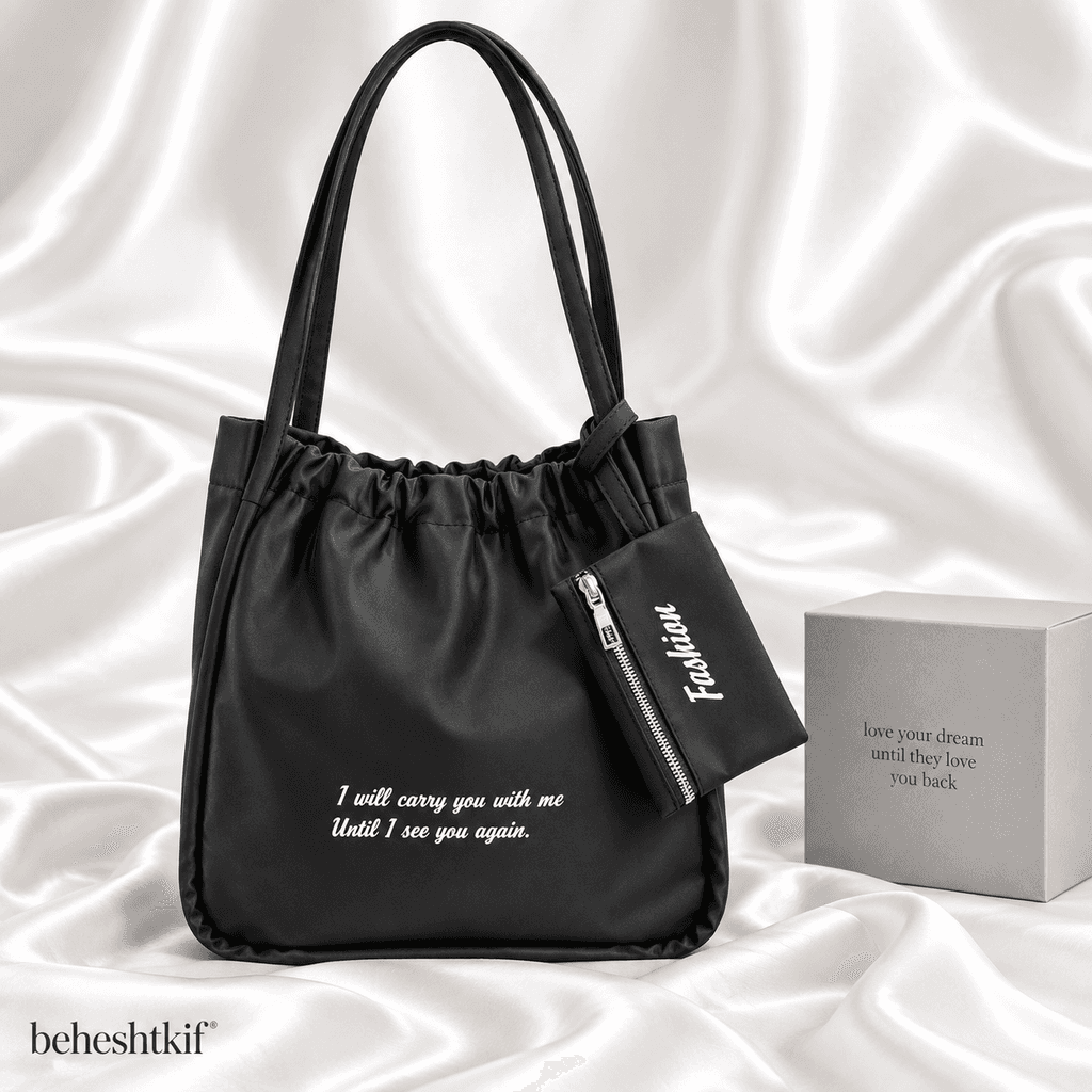 کیف دانشجویی دوشی دخترانه مدل fashion همره کیف پول متصل