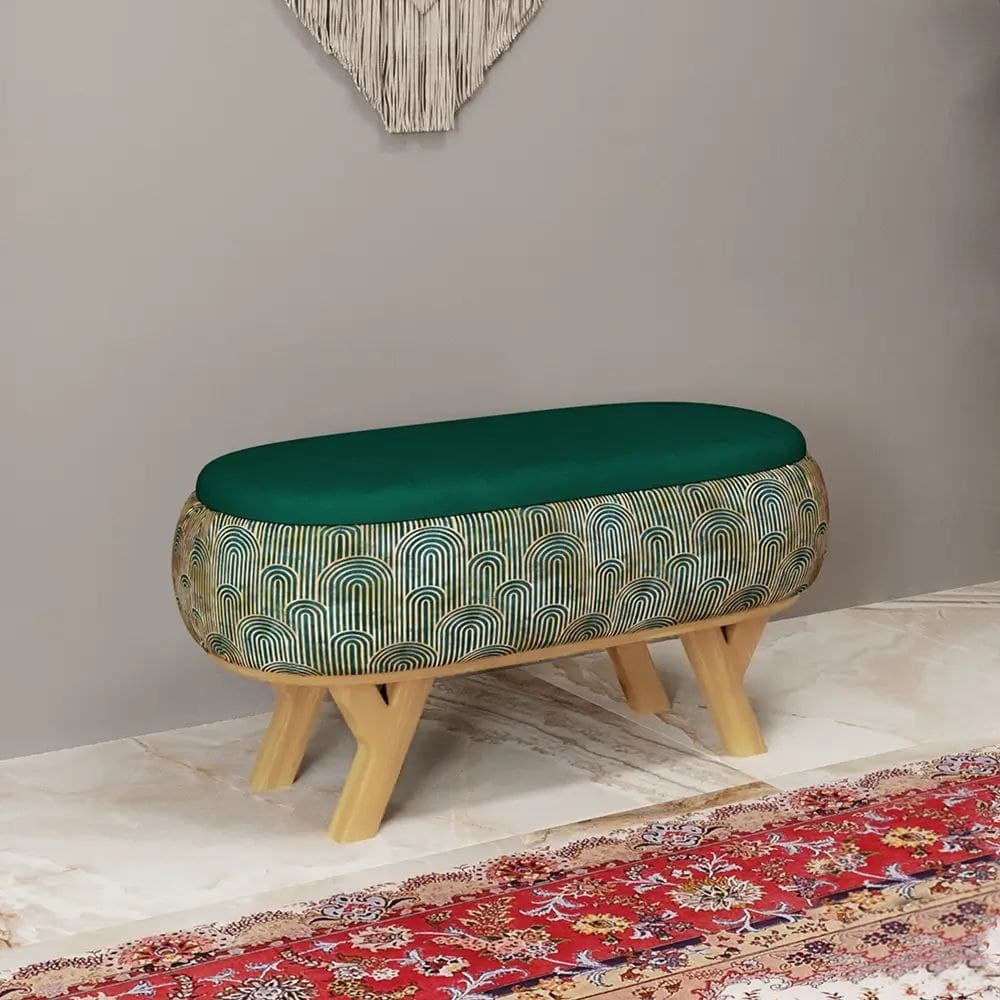 پاف نیمکتی نقش طرح ایوان سایز 120-90 — تصویر ۷