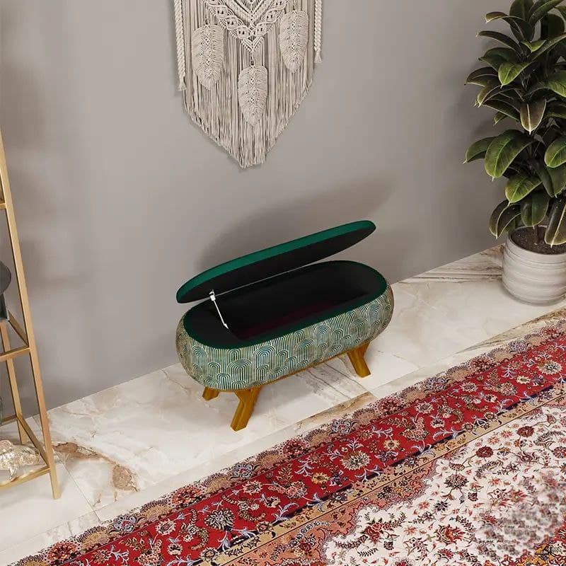 پاف نیمکتی نقش طرح ایوان سایز 120-90 — تصویر ۴