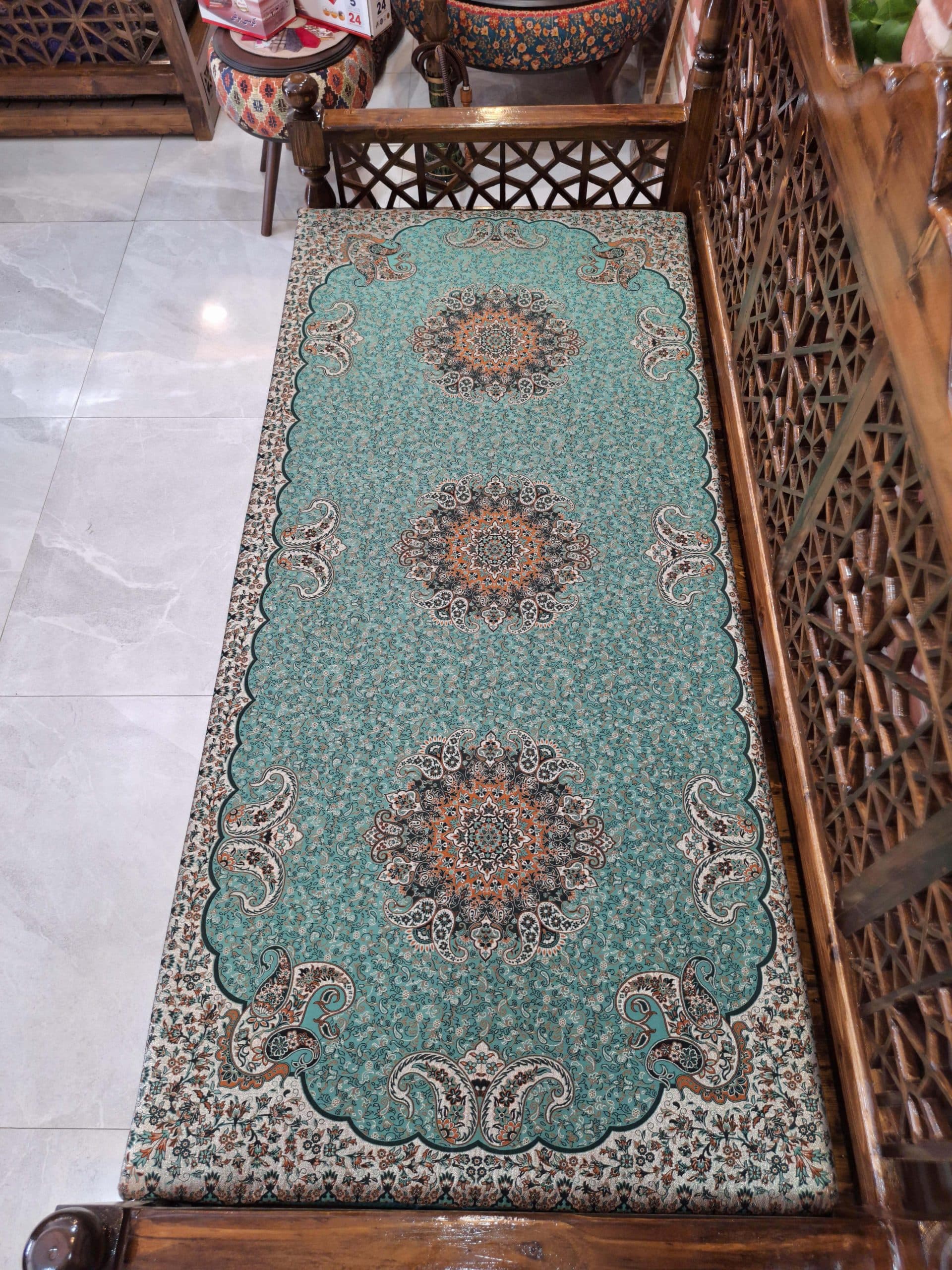 تشک سنتی طرح شاه‌نشین رنگ سبز