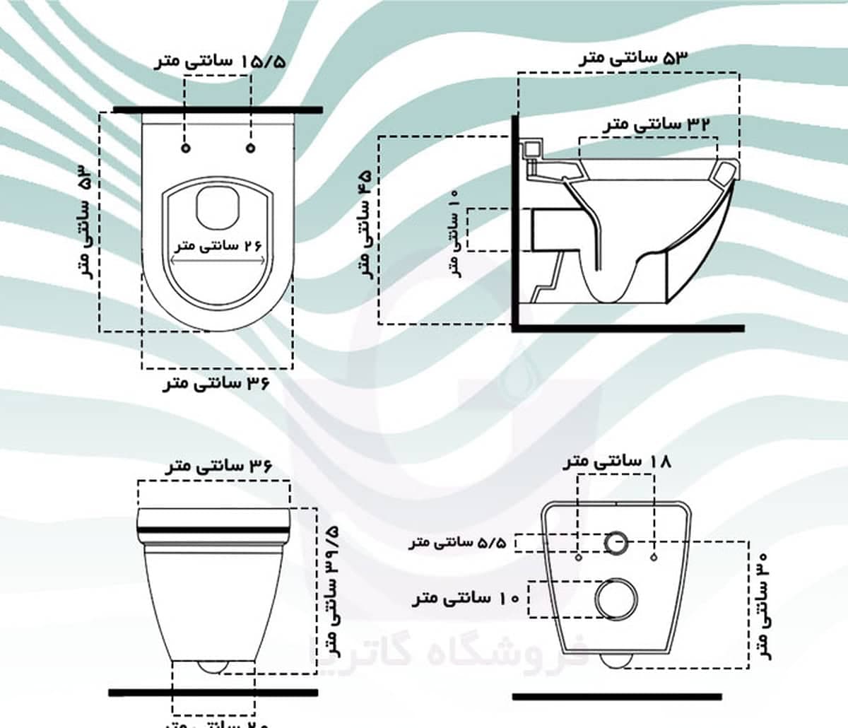 توالت وال هنگ گاتریا مدل آرسیتا — تصویر ۷
