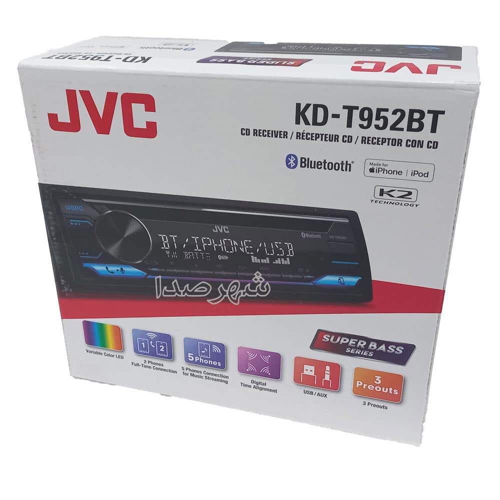 رادیو پخش جی وی سی مدل JVC KD-T952BT — تصویر ۲
