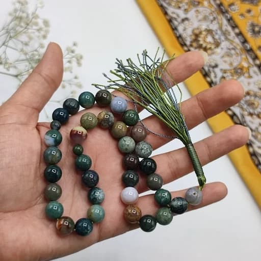 تسبیح سنگ جاسپر 10 میلی متر 33 دانه — تصویر ۸