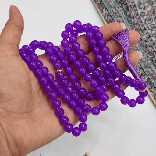 تسبیح ابری پلاستیک 8 میل 100 تایی بنفش — تصویر ۵