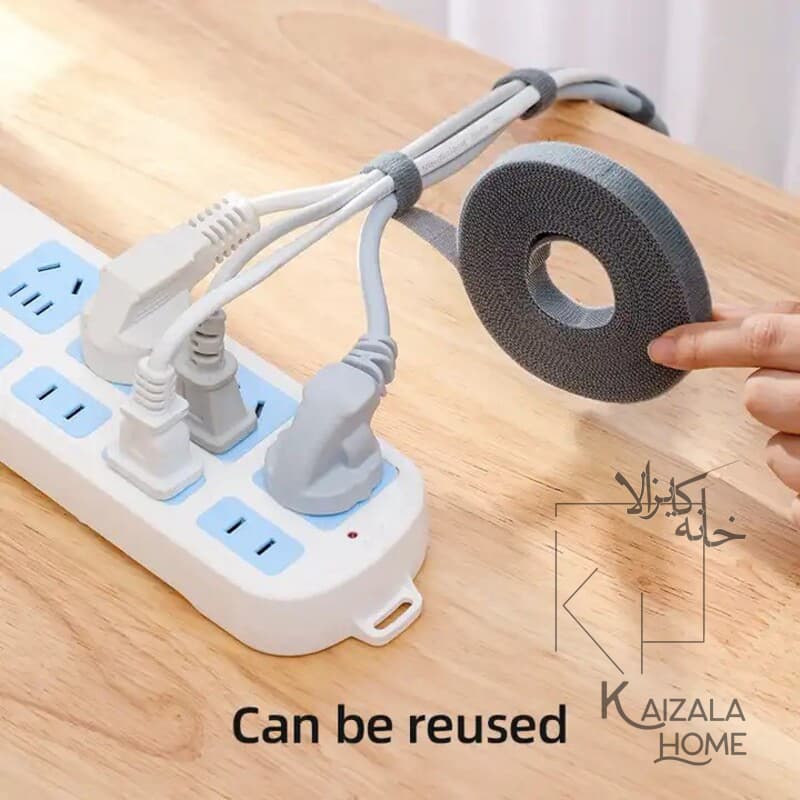 بست پارچه ای(نظم دهنده سیم و کابل) خاکستری — تصویر ۶