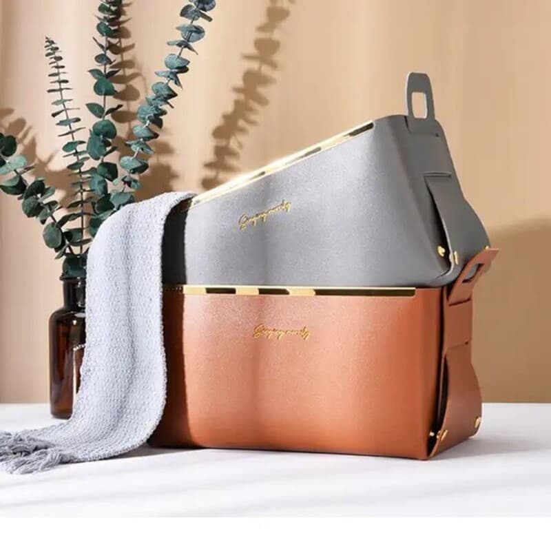 کیف لوازم آرایشی قهوه ای تیره — تصویر ۱۱