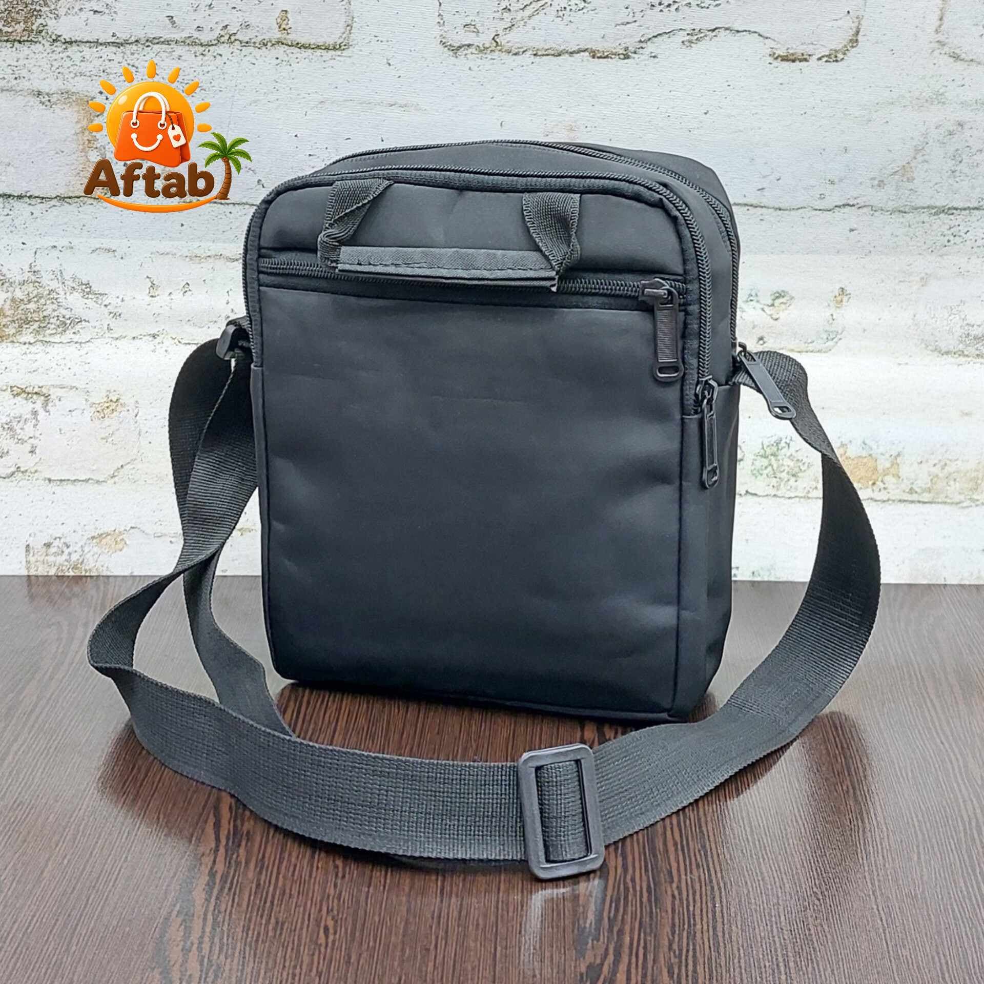 کیف دوشی برزنتی مردانه اسپورت جلو زیپ برش هلال طرح Cat — تصویر ۷
