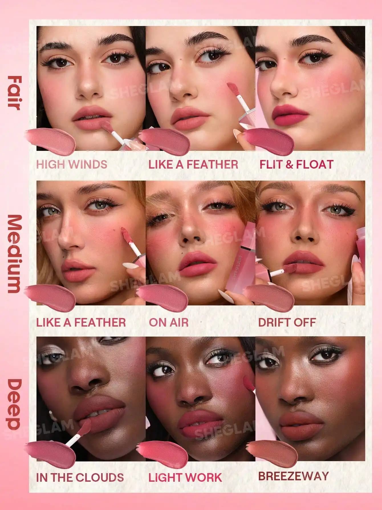رژلب و رژگونه کرمی شیگلم مدل AIR PLUSH LIP CHEEK CREAM — تصویر ۲