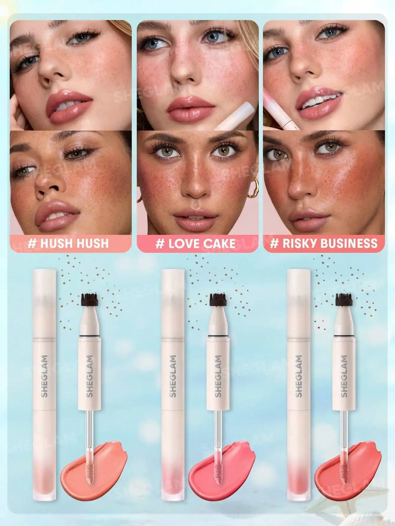قلم دوکاره رژگونه و کک‌ و مک شیگلم مدل SUNSPELL FRECKLE & FLUSH PEN — تصویر ۶