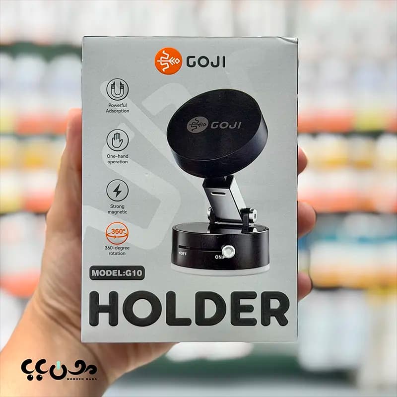 هولدر مگنتی موبایل GOJI G10 | پایه نگهدارنده وکیومی 360 درجه — تصویر ۲