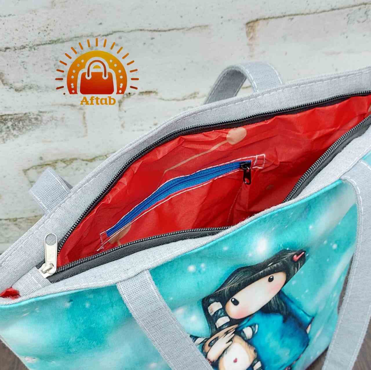 کیف دوشی دخترانه فانتزی طرح دختر و خرگوش — تصویر ۵