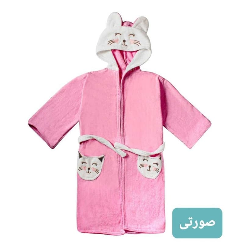 حوله پالتویی کودک کلبک طرح گربه سایز 70 — تصویر ۸
