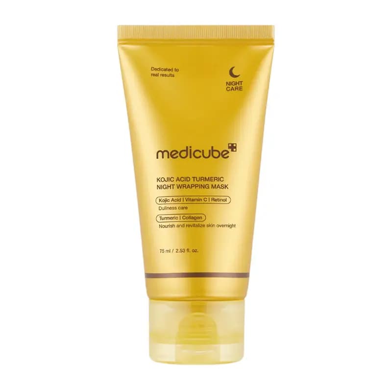 ماسک شب روشن کننده کوجیک اسید و کلاژن مدی کیوب MEDICUBE KOJIC ACID TURMERIC NIGHT WRAPPING MASK