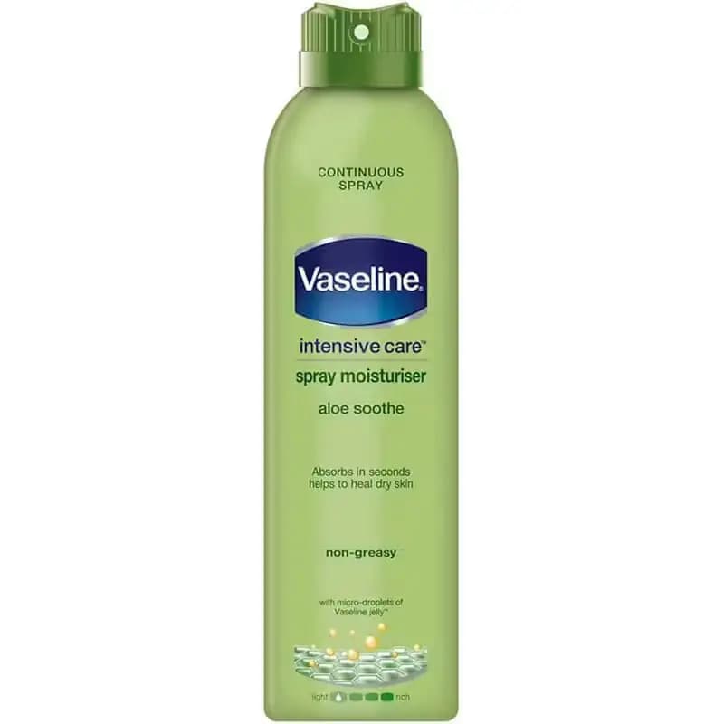 اسپری مرطوب کننده بدن وازلین مدل INTENSIVE CARE رایحه ALOE SOOTHE — تصویر ۲