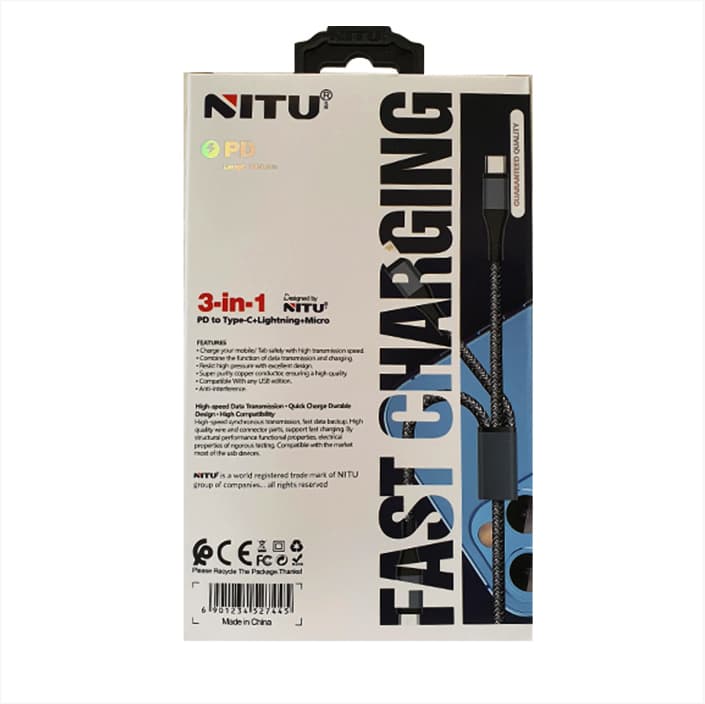 کابل 3سر 3in1 فست شارژ NITU NC206 — تصویر ۷