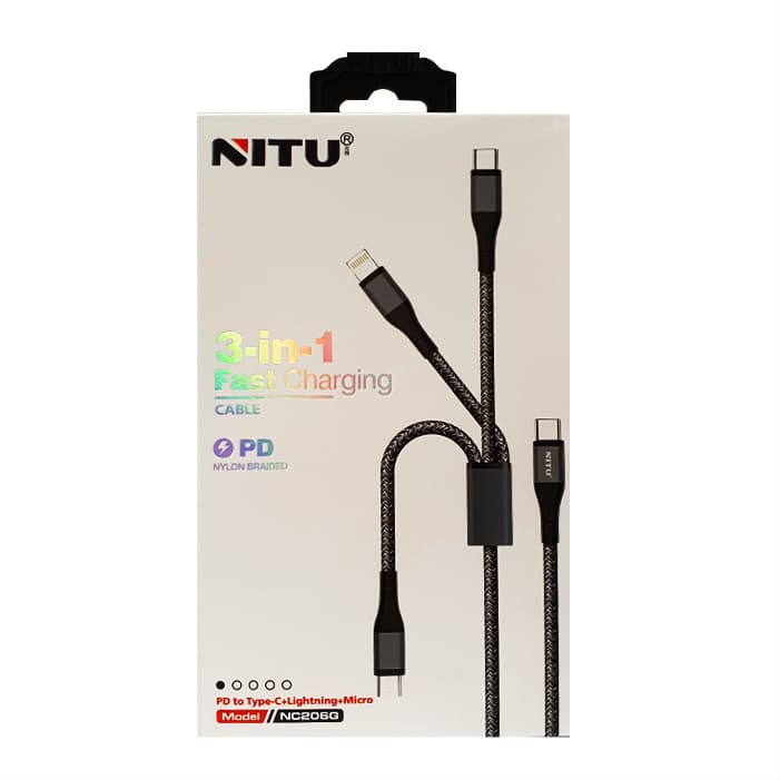 کابل 3سر 3in1 فست شارژ NITU NC206 — تصویر ۸