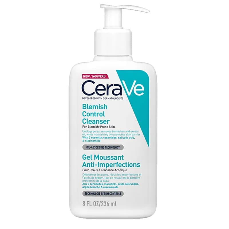 ژل شست و شو ضد لک و ضد جوش سراوی CeraVe مدل BLEMISH CONTROL CLEANSER حجم ۲۳۶ میل — تصویر ۲