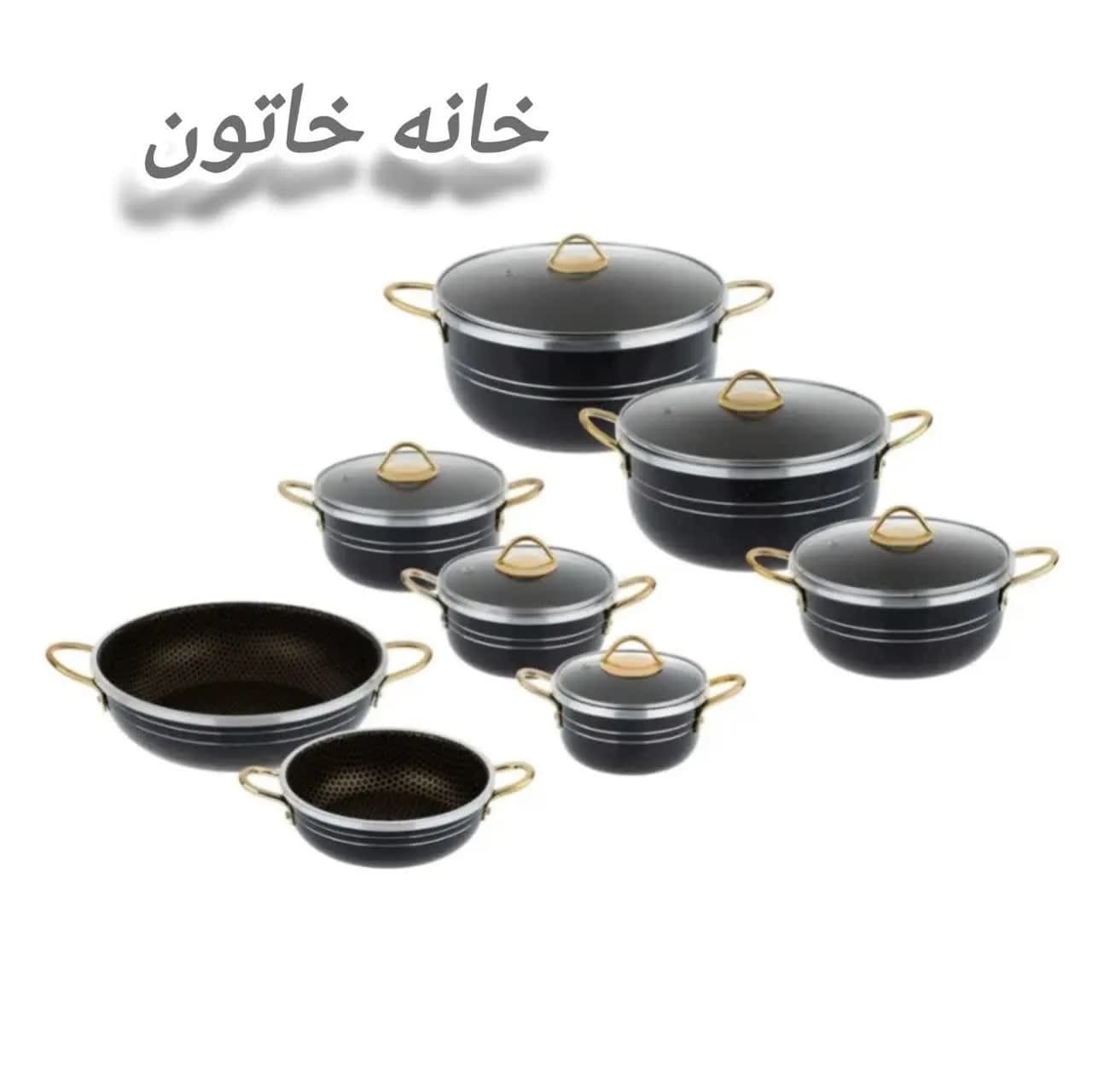 سرویس قابلمه و تابه تفلون ۱۴ پارچه هلنا — تصویر ۲