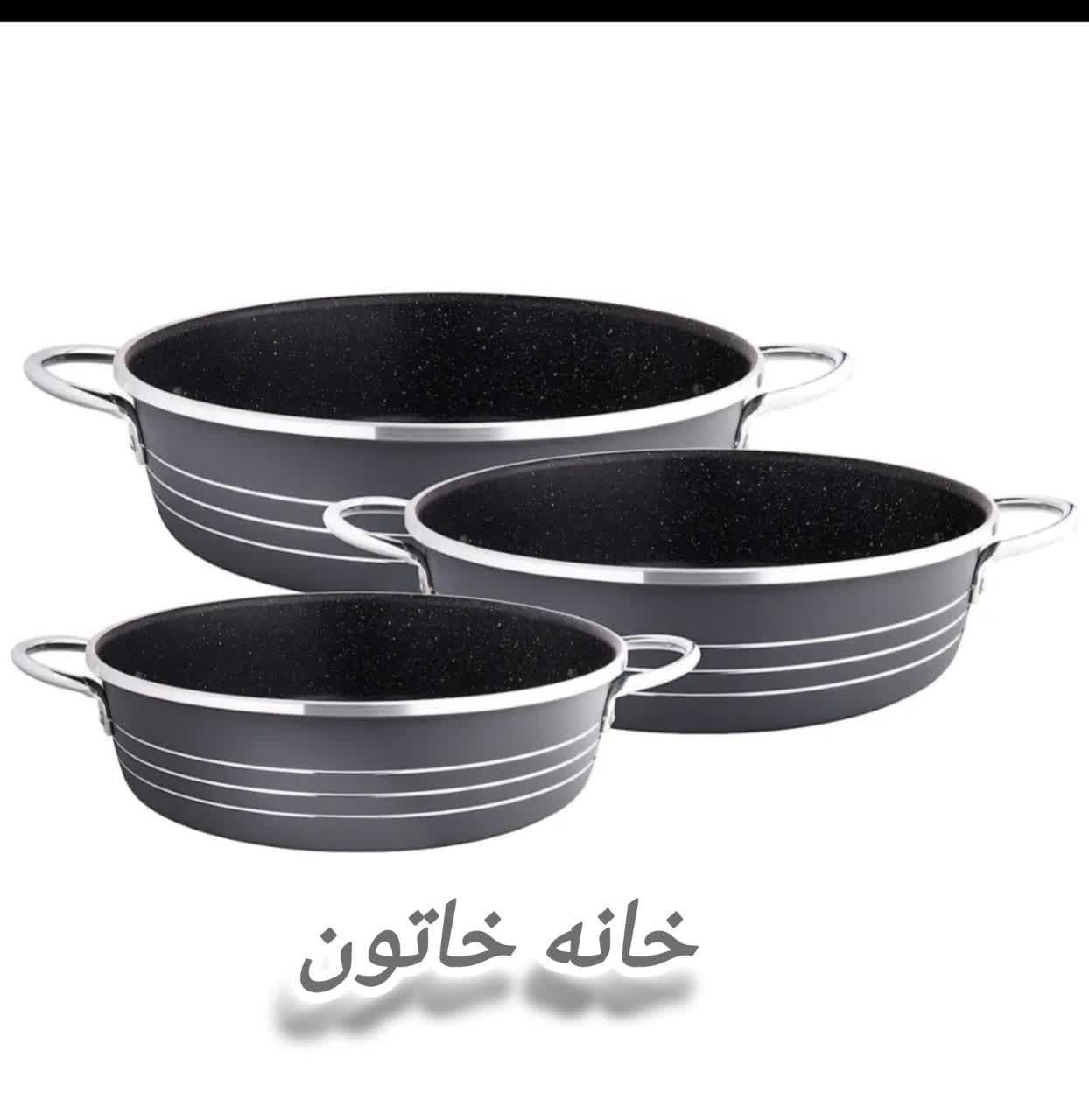 تابه 3 عددی دو دسته داخل گرانیت برند اسبیکو