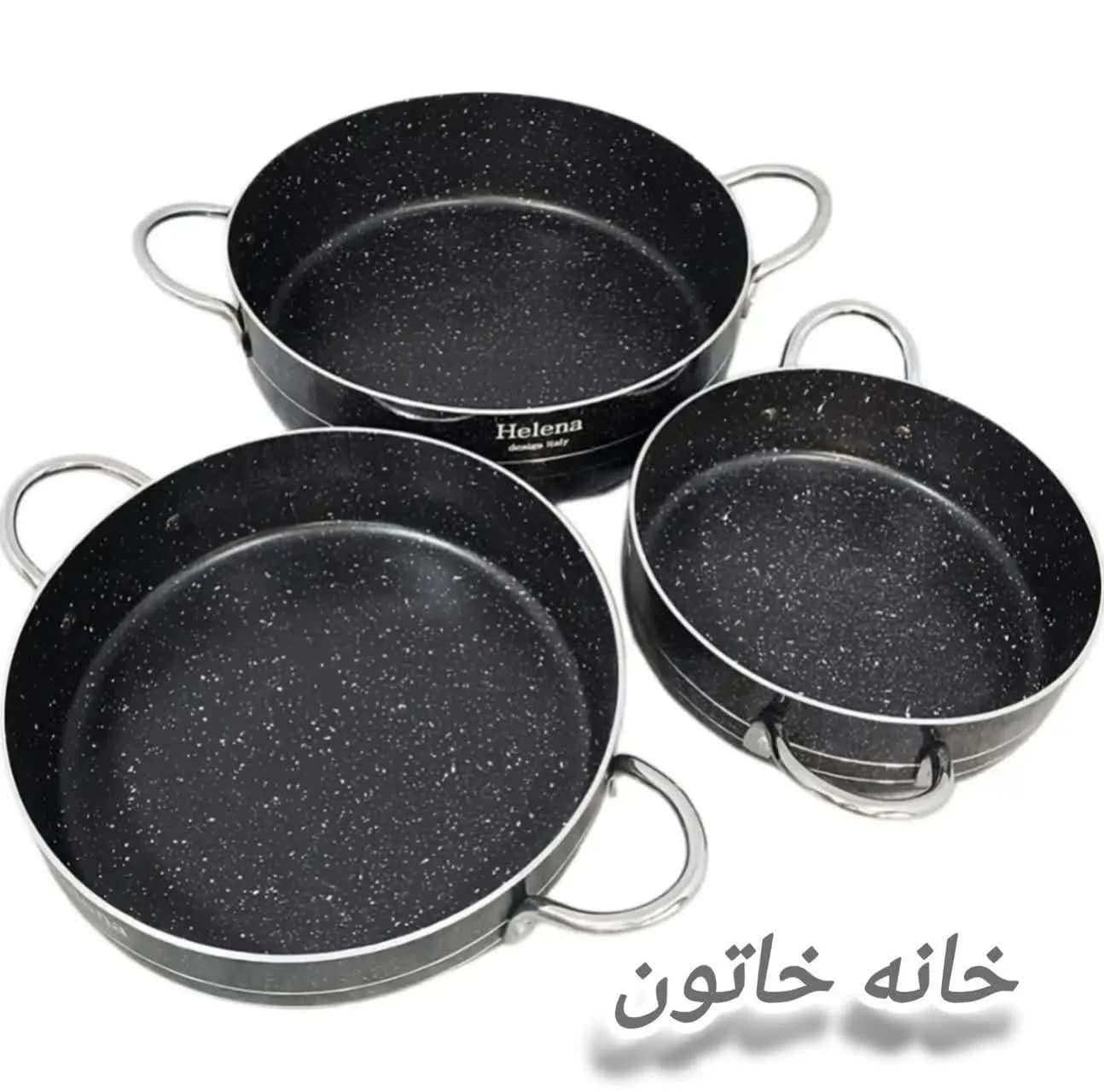 سرویس ماهیتابه دو دسته داخل گرانیتی ۳ عددی برند هلنا — تصویر ۷