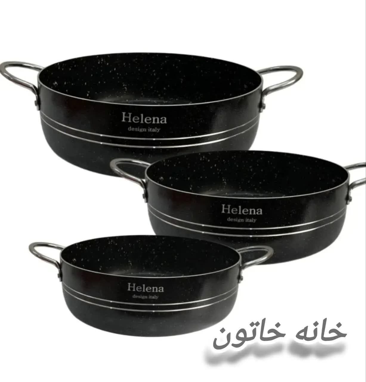 سرویس ماهیتابه دو دسته داخل گرانیتی ۳ عددی برند هلنا — تصویر ۹