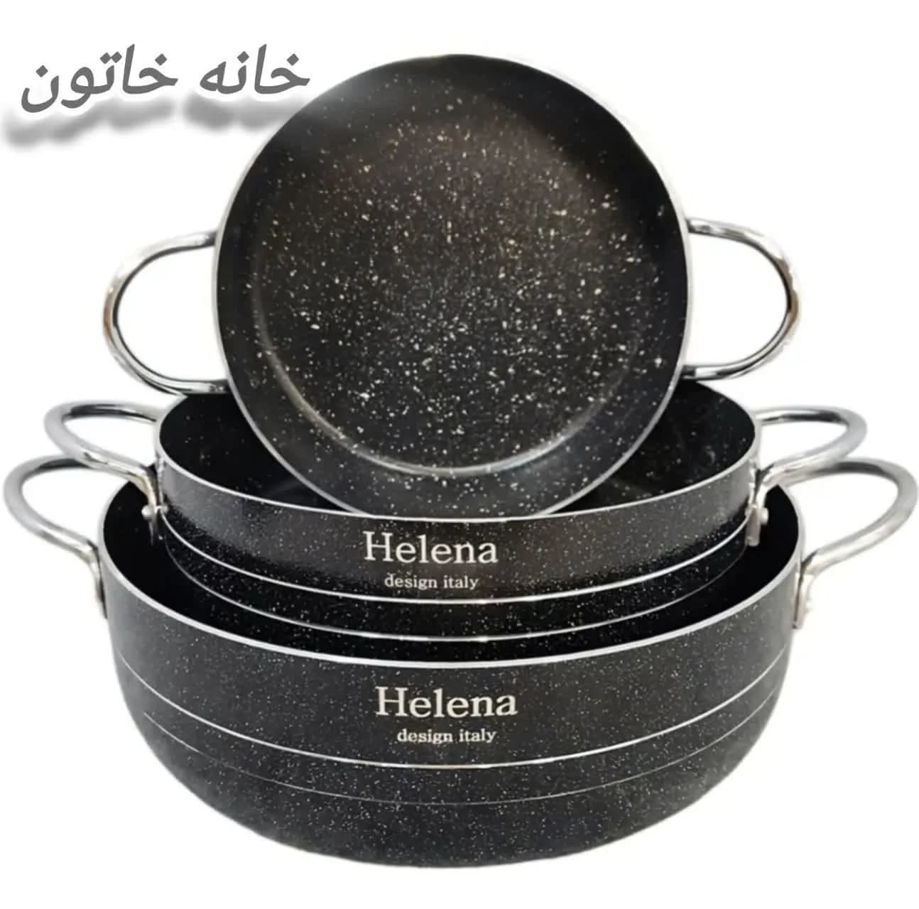 سرویس ماهیتابه دو دسته داخل گرانیتی ۳ عددی برند هلنا — تصویر ۳