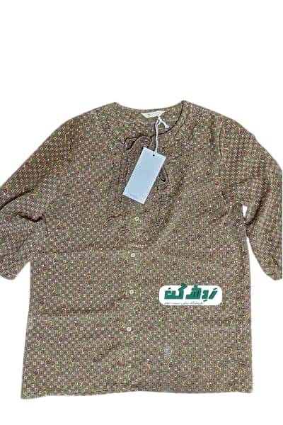 شومیز حریر قهوه ای زنانه دست دوم