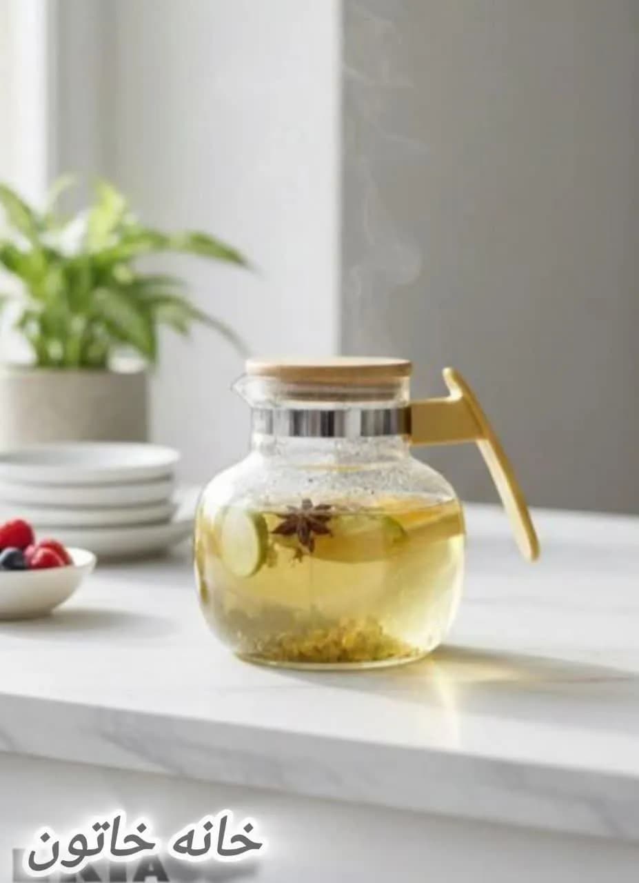 قوری شیشه ای یک لیتری برند اوکیا — تصویر ۵