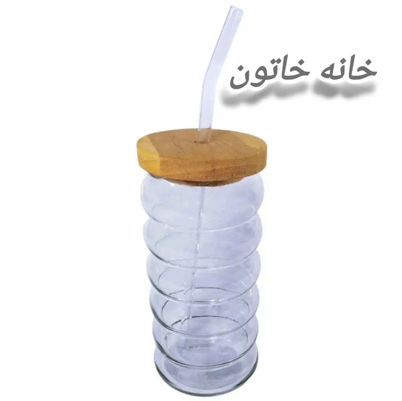 ماگ اسموتی طرح فنر شیشه ای درب رابر — تصویر ۲