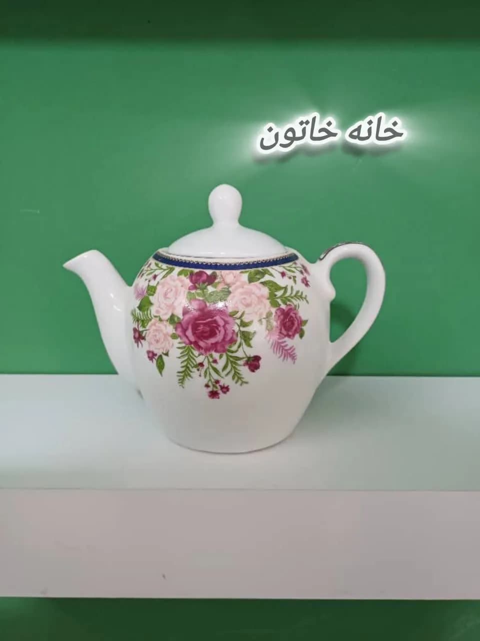 قوری چینی 2 کوپ برند حکمت در 4 طرح زیبا — تصویر ۴