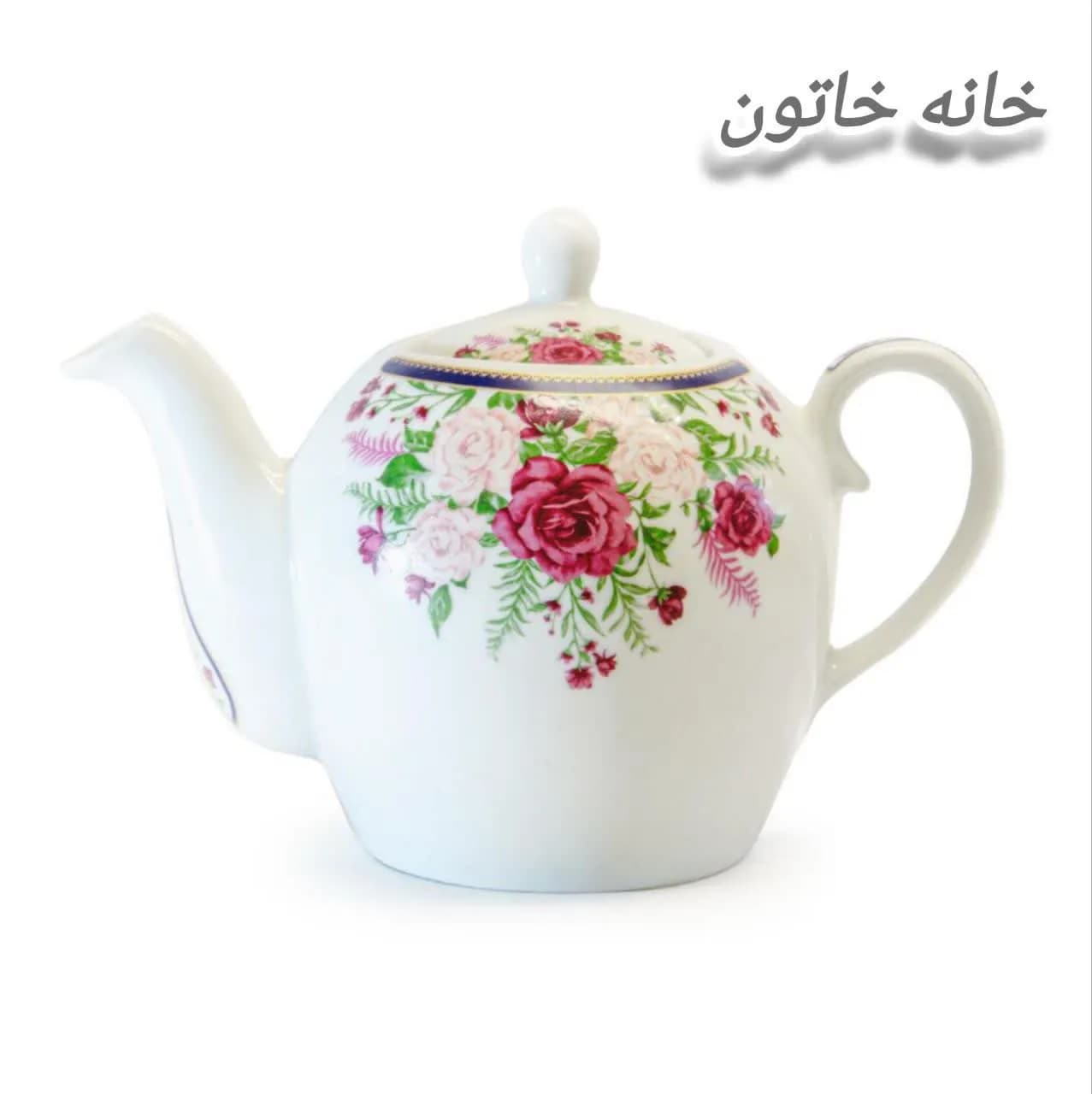 قوری چینی 2 کوپ برند حکمت در 4 طرح زیبا — تصویر ۳