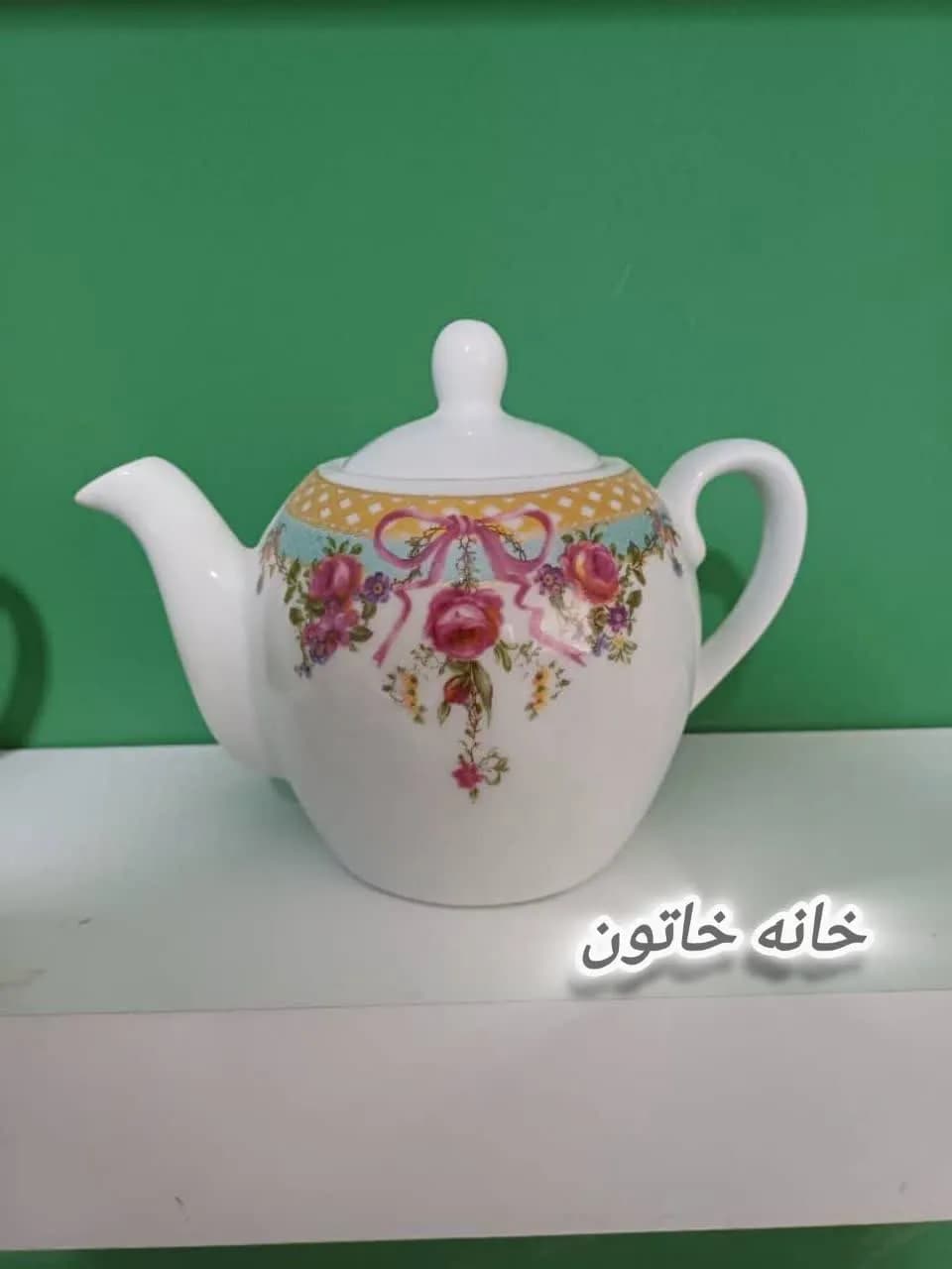قوری چینی 3 کوپ در 4 طرح زیبا برند حکمت — تصویر ۴