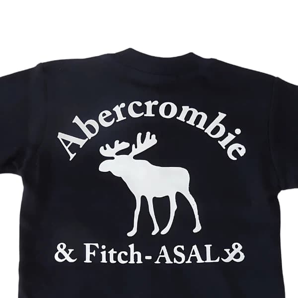 ست پیراهن و شلوار شیک پسرانه بچگانه سورمه ای طرح abercrombie سایز 35و40 — تصویر ۵