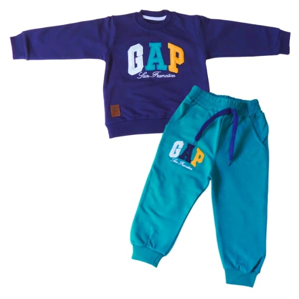ست دورس و شلوار بچه گانه GAP پیراهن سرمه ای و شلوار سبز سایز 35و40 — تصویر ۹