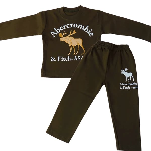 پیراهن و شلوار ست بچگانه پسرانه سبز تیره مارک Abercrombie