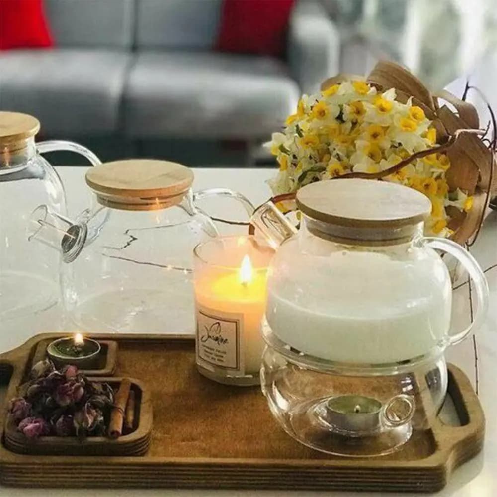 سینی تمام چوب مستطیل دسته دار — تصویر ۳