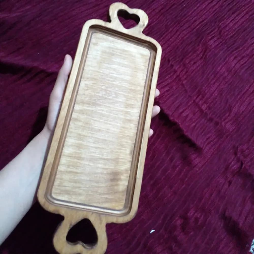 رولت خوری و اردور خوری چوبی مستطیلی دسته قلبی — تصویر ۴