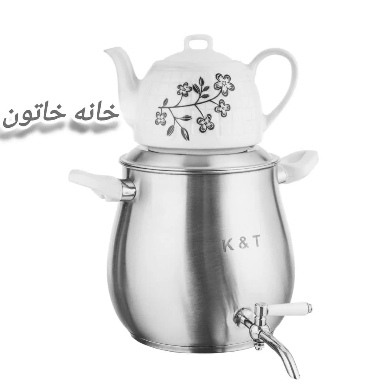کتری قوری استیل 5 لیتری برند K&T — تصویر ۷