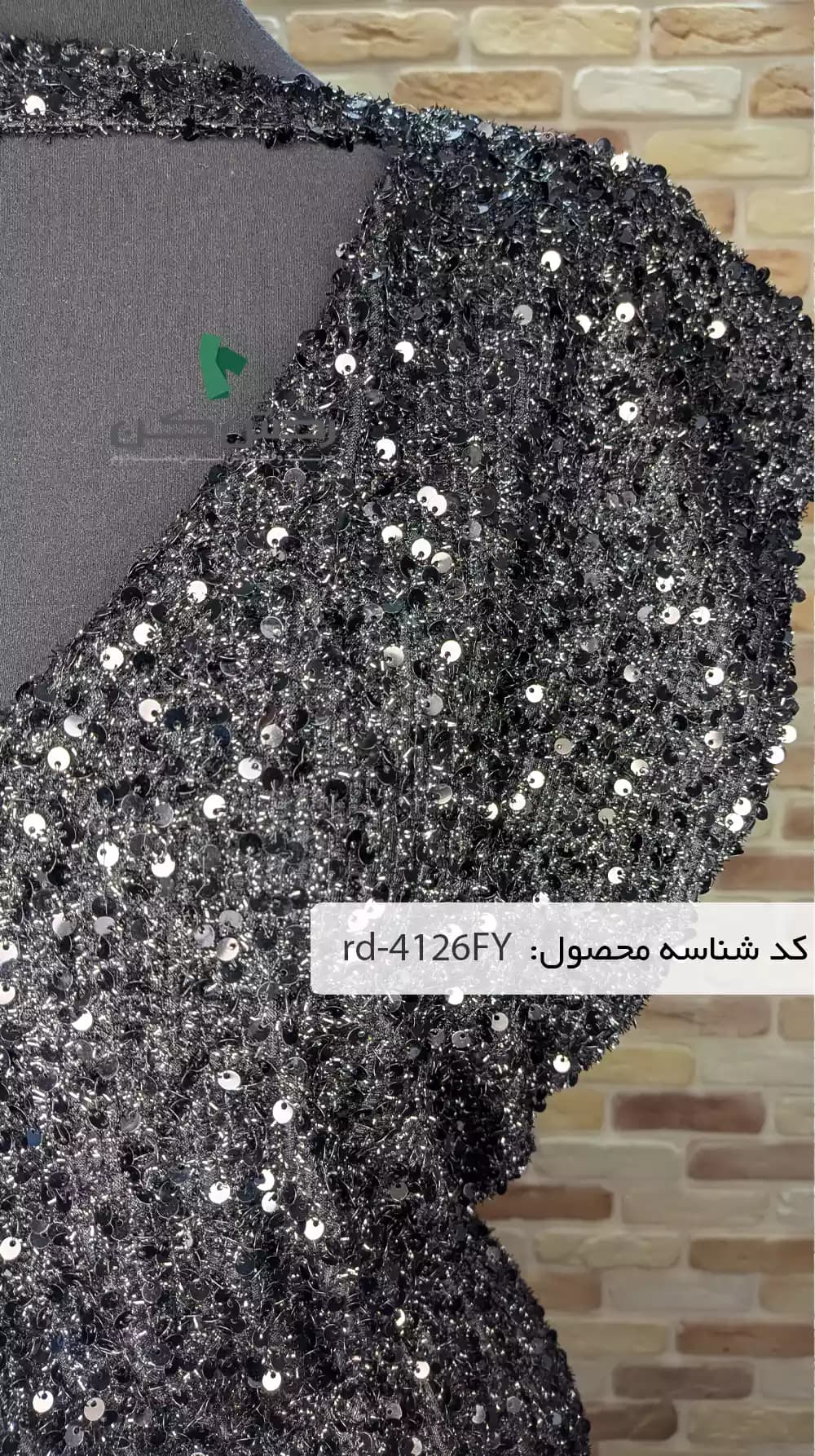 لباس مجلسی مشکی پولکی زنانه دست دوم — تصویر ۶