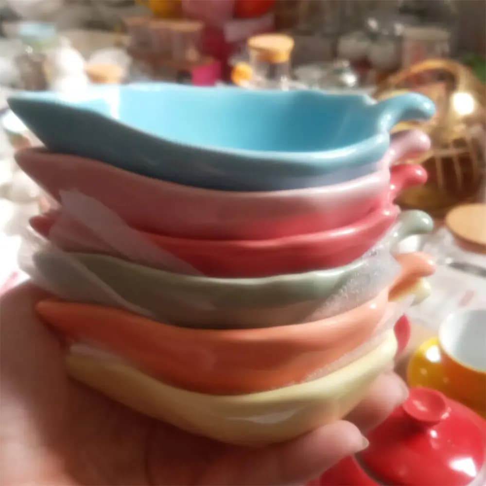 پیاله طرح برگ رنگی 6 عددی — تصویر ۲
