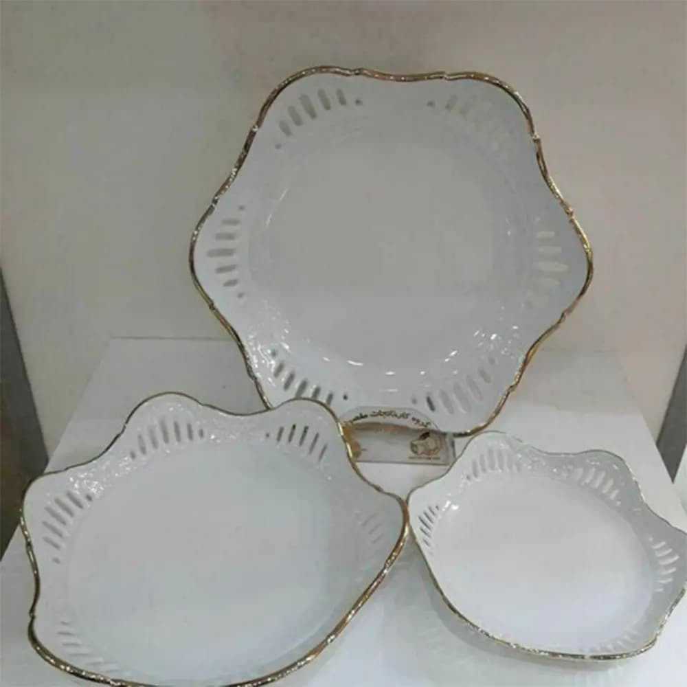 بشقاب طوری سایز کوچک لب طلا چینی مقصود