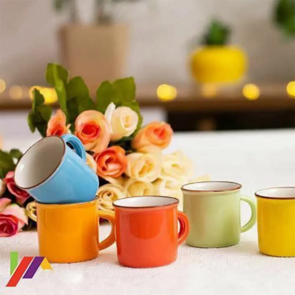 شات قهوه خوری سرامیکی رنگی