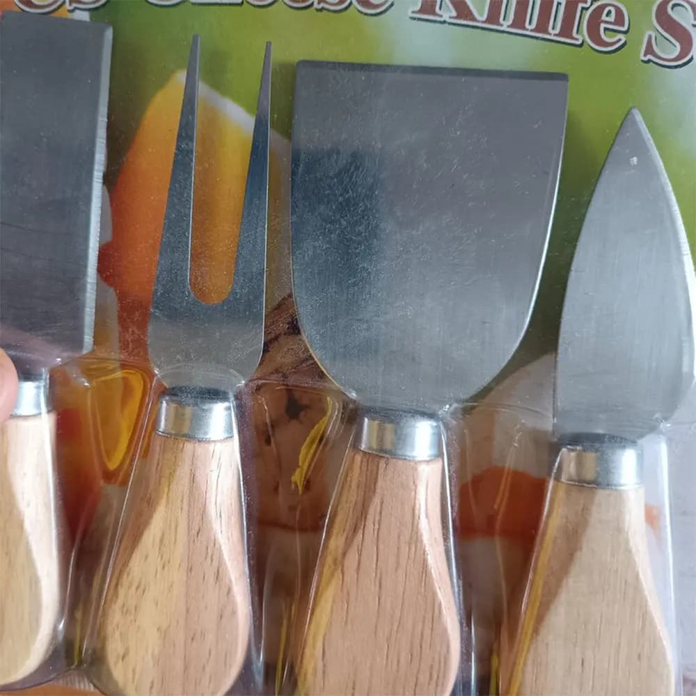 کارد صبحانه خوری چهار عددی دسته چوبی — تصویر ۴