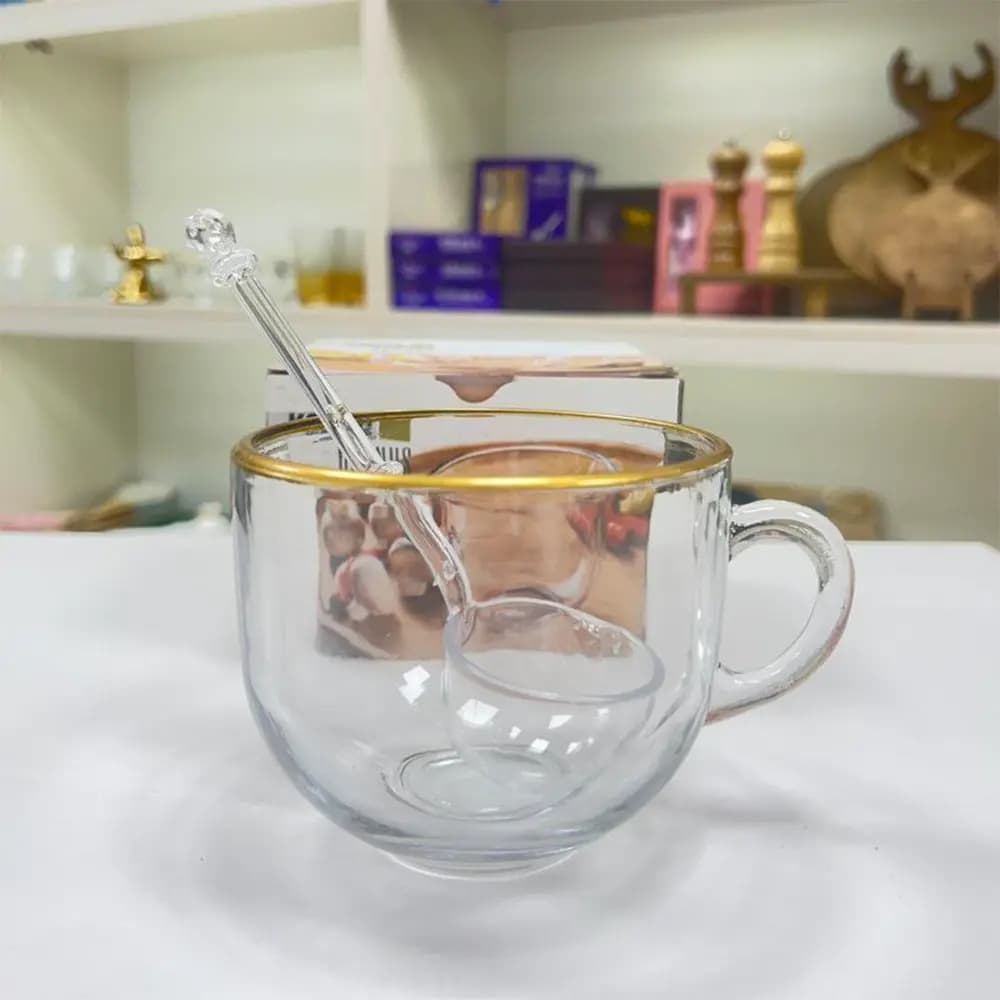 آب مرغ خوری بلور لب طلا ایرانی برند کاوه — تصویر ۲