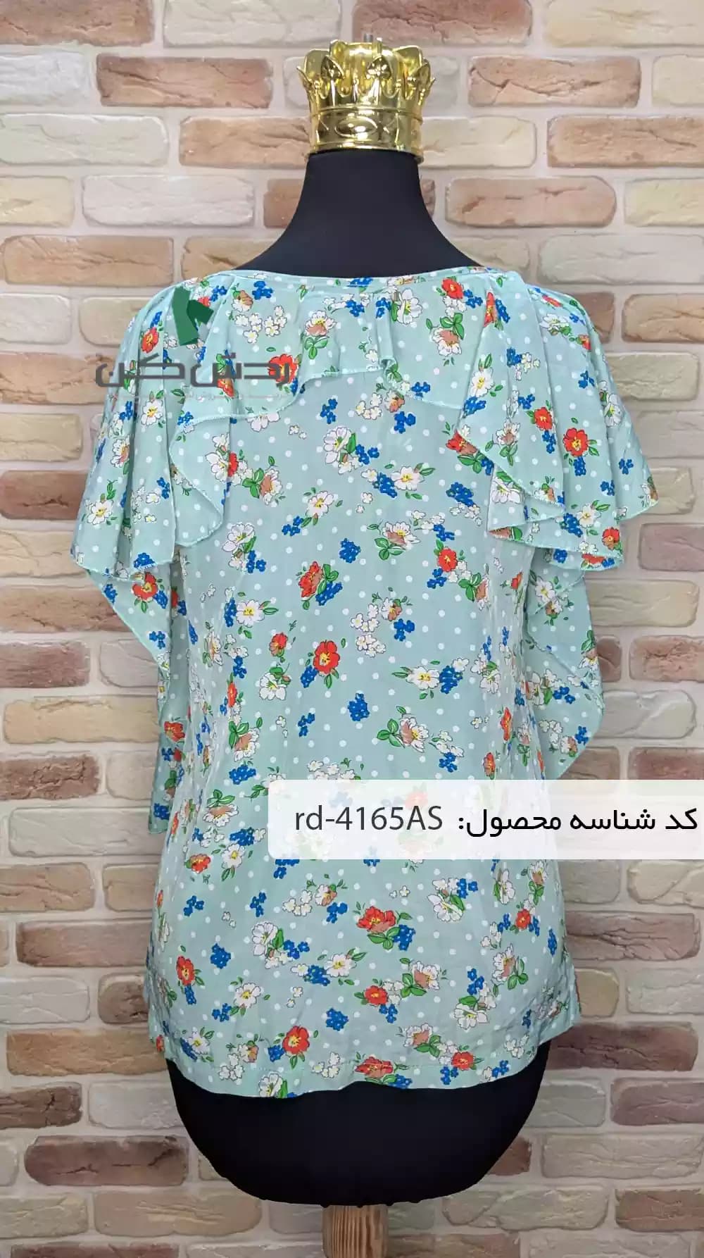شومیز حریر سبز زنانه دست دوم — تصویر ۲